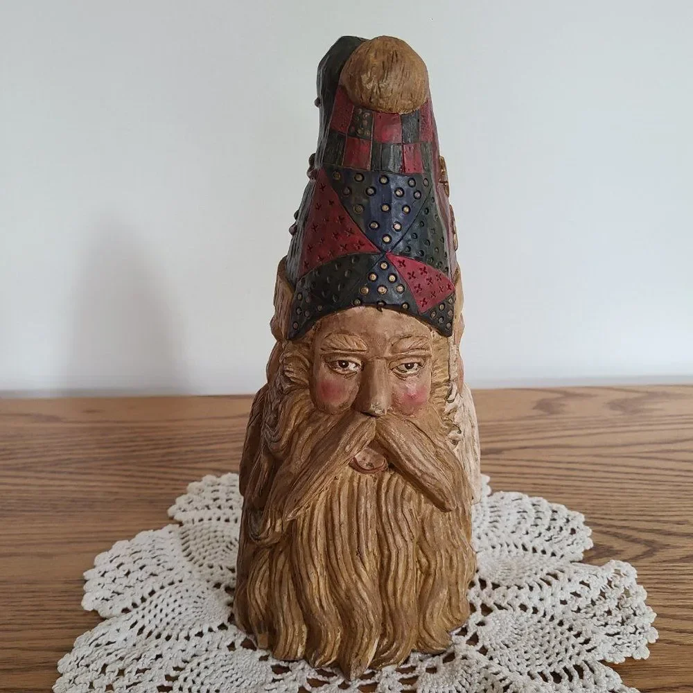 Three Faces of Santa Unique Christmas Holiday Decor Table Shelf Sitter Vintage